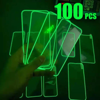 100pcs Luminous Tempered Glass Glowing Screen Protector Film For Samsung Galaxy Note 21 20 A02 A12 A22 A32 A42 A52 A72 A82 A92