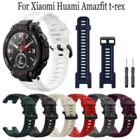 Silicone Wristband Straps Replacement Watchband Bracelet With Tool For Huami Amazfit T-Rex pro/T-Rex Smart Watch Adjustable band