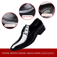Valazo (Large size 46-48) men's leather shoes men's black British men's shoes youth Korean version of breathable business dress shoes Bán chạy