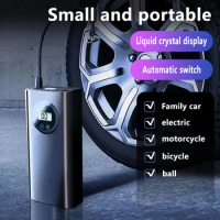Car Tyre Inflator Rechargeable High Precision Electric Tire Pump LCD Display Small Air Pump 1800mAh for Car Motorcycle Bike Ball