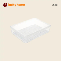 สินค้าขายดี  LUCKY HOME กล่องถนอมอาหารพลาสติกมีตะแกรงรอง(แบนใหญ่) LF-B1 ขนาดกล่อง(รวมฝา): 42.3x31x10