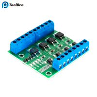 4 CH MOSFET PLC Amplifier Board PWM DC 3-20V to 3.7-27V 10A Driver Module Optocoupler Isolation for LED Strip Lights Motor