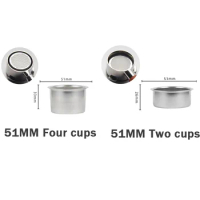 Coffee Bottomless Portafilter, Replacement Filter Basket for Delonghi EC680/EC685 Espresso Machine Parts, 51mm, 2/4 Cups