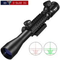 3-9x40EG Optic Hunting Riflescope With Red/Green Illuminated For Air Rifle Optics Hunting Sniper Scopes Sight w/Pair 21