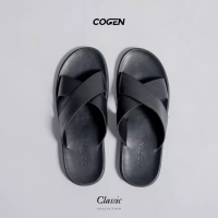Cogen Cogen Sendal Slop Pria Kulit Sandal Kokop Tali Cowok Classic Series