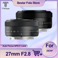 TTArtisan 27mm F2.8 Mirrorless Camera Lens Silent Auto Focus APS-C Wide Angle Lens Applicable for Fuji X-A1 X-M1 X-H1 Sony A6000