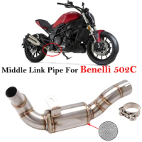 Slip On For Benelli 502 c 502C Motorcycle Middle Link Pipe Exhaust System Escape Moto Muffler Stainless Steel