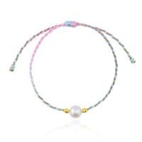 【金緻品】黃金彩繩手鍊 柔韌 0.07錢(純金手鍊 金珠 平安 天然珍珠 好運 轉運 漸層 彩繩)