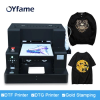 OYfame A3 DTF Printer A3 DTG Printer Directly to film A3 DTF DTG Printer A3 For shoes cap jeans gold t shirt printing machine