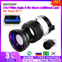 NEEWER 2 in 1 Wide Angle &amp; 10x Macro Additional Lens for Sony ZV-1 for Canon G7X Mark III Supports 4K Video Shooting
