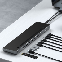 Satechi USB-C 多功能擴充底座附 NVMe SSD 插槽 (MacBook Pro 擴充適用) Dual Docking Station with NVMe SSD 75W ST-DDSM