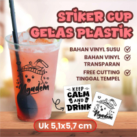 [100Pcs] Ngadem Stiker Cup Minuman Universal Plastik Tinta Bahan Vinyl Transparan Free Cutting Tingg