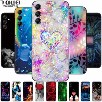 For Samsung A14 4G A 14 M14 5G Case Silicone Painted Cat TPU Black Funda Coques for Samsung Galaxy M14 Cases Soft Protective Bag
