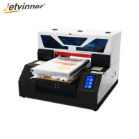 Jetvinner Automatic A3 T-shirt Flatbed DTG Printer With Touch Screen Printing Machine for Textile Tshirt Canvas Bags DTG Printer