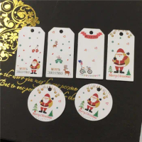 100Pcs Paper Merry Christmas Jewelry Gifts Tags, Christmas Gift Packing Labels Creative Tag Gift Boxes/Bags Blessing Cards