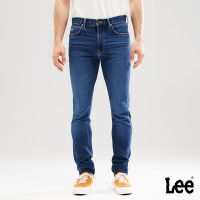 Lee 男款 705 牛仔刺繡中腰標準小直筒牛仔褲 中藍洗水