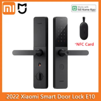 Xiaomi Smart Door Lock E10 Bluetooth 5.3 Password NFC Fingerprint Unlock Intelligent Doorbell Work with Mi Home App 2022 NEW