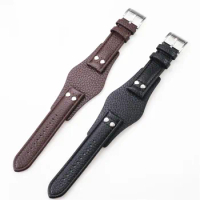 20 22mm Black Brown Genuine Men Leather Watch Strap For Fossil Ch2564 Ch2565 Ch2891ch3051 Wristband Tray Watchband Bracelet Belt