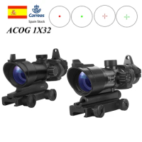 ACOG 1X32 Red Dot Sight Optical Rifle Scopes ACOG Red Dot Scope Hunting Scopes With 20mm Rail for Airsoft Gun