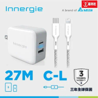 Innergie 台達電 27M 充電器 + USB-C to Lightning iPhone線 充電線