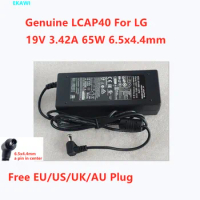 Genuine LCAP40 19V 3.42A 65W LCAP39 PA-1650-68 AC Adapter For LG R400 R410 S530 34UM67 M2280D M2380DF LCD Monitor Power Charger