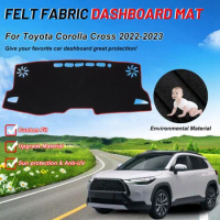 Dash Cover Felt Fabric Dash Mat Sunshade Glare UV Rays Protector Dashboard Cover Mat for Toyota Corolla Cross 2022-2024