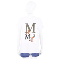 Max Mara 字母印花白色棉質短袖TEE T恤