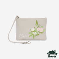 Roots 小皮件- SMALL WRISTLET FLORAL零錢包-灰色