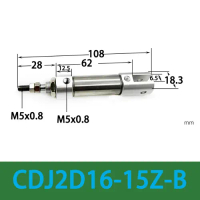 CDJ2D16-15Z-B CDJ2D16 15Z B Double Acting Single Rod Cylinder KR21