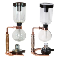 Coffee Syphon Pot Brewer Set Siphon Coffee Machine Brewing Vacuum Pot Glass Coffee Maker Glass Material for Coffee Shop T21C