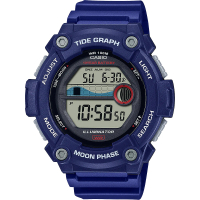【CASIO 卡西歐】學生錶 10年電力 水上運動計時手錶-藍(WS-1300H-2AV)