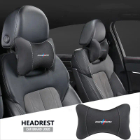 Bantal leher dengan logo kereta, 1 unit, untuk BMW Performance model E46, E36, E39, E90, E91, E92, E