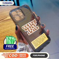 Custom Soft Case TPU Hp Ipone - Hitam Transparan - Case Bening Custom - Custom Case Murah