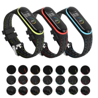 Strap for Mi Band 7 6 5 Bracelet Double Line Soft Sport Silicone Watchband Smartwatch Bracelet for Xiaomi Mi Band 3 4 5 6 Strap