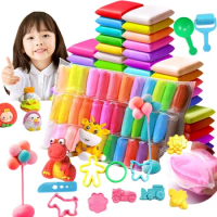Super Air Dry Clay Moldable Colors Air Plasticine Modeling Clay Educational 5D Toy for Children Gift 36 Colors Light Play Dough