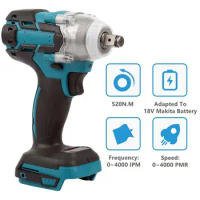 New High Torque 800N.m Cordless Brushless Electric Impact Wrench Wrench Rechargeable 1/2 inch Power Tools for Makita 18V Battery