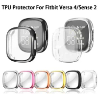 Screen Protector For Fitbit Versa 4/Sense 2 Case Full Soft TPU Plated Bumper Protective Cover for Fitbit Sense 2/Versa 4