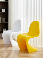 【免運】 北歐家用餐椅可疊放簡約設計師洽談網紅塑料靠背椅潘東椅梳妝凳子