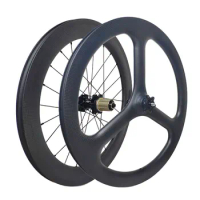 451SD11-TW SEMA Carbon Fiber Trispoke Rim 100/135mm Ceramic Bearing 20inch 451 Disc Brake Road Bicycle Wheel Folding Bike