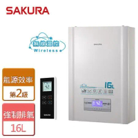 SAKURA 櫻花 數位恆溫強制排氣熱水器16L  DH1628(LPG/FE式) - 含基本安裝