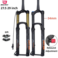 BOLANY Bicyle Fork 27.5 29 Inch XC AM Downhill Mountain Bike Air Suspension Fork Boost 15*110mm Rebound Adjustment 175mm Travel