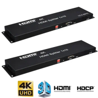 HDMI 2.0 4K HDMI Splitter 1x10 1080P 3D Video Converter Distributor 1 In 10 Out RS232 for PS4 TV Box Computer PC To TV Monitor