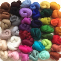 Newest 3g 40 Colors Merino Felting Wool Tops Fibre for Needle Felting &amp; Wet Felting Wool Fiber