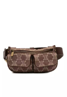 CELINE 二手 Celine Macadam 牛仔雙口袋腰包