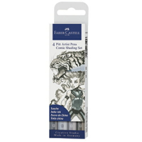 【FABER-CASTELL】輝柏 PITT 漫畫專用藝術筆 灰色B 4支入 / 盒 267195