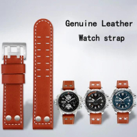 Genuine Leather Watch Band for Hamilton Khaki Field Watch H77616533 Watchband Seiko Watch Strap 22mm Button Buckle