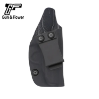 Gun&amp;Flower Walther PPK Pistol Concealed Carry Holster Right Hand IWB Kydex Pouch Holder for 1.5" Belt Clip