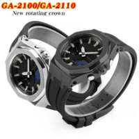 The fourth generation GA2100/2100 stainless steel case rubber strap is suitable for Casio G Shock GA-2100/2110 replacement parts