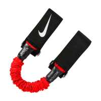 【NIKE 耐吉】MEDIUM 橫向抗阻彈力繩-瑜珈繩 健身阻力帶 拉力帶 訓練帶 紅黑(N1006718663OS)
