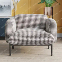 Designer Single Sofa Chair Living Room Bedroom Lazy Sofa Houndstooth Fabric Leisure Single Sofa Chair armchair sofas sofa chair